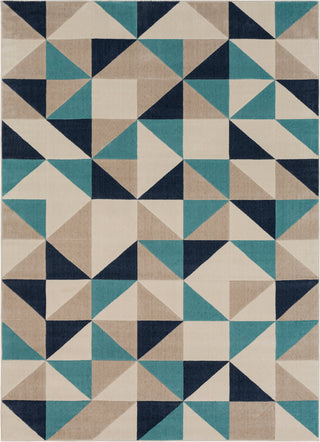 Surya City CIT-2315 Aqua Charcoal Beige Khaki Area Rug Mirror main image