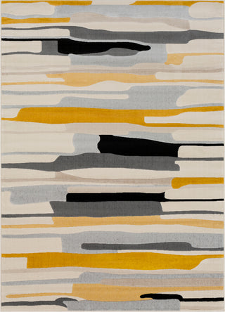 Surya City CIT-2340 Mustard Black Light Gray Taupe Beige Khaki Area Rug main image