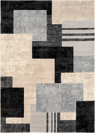 Surya City CIT-2341 Black Light Gray Taupe Beige Khaki Area Rug Mirror main image