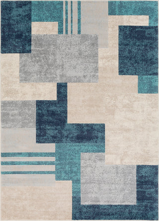 Surya City CIT-2343 Aqua Charcoal Light Gray Taupe Beige Khaki Area Rug Mirror main image