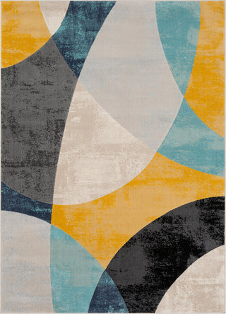 Surya City CIT-2347 Aqua Light Gray Mustard Beige Khaki Taupe Black Area Rug Mirror main image