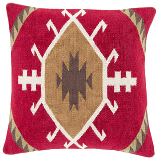 Surya Cotton Kilim Taken with Tribal CK-003 Pillow 18 X 18 X 4 Poly filled