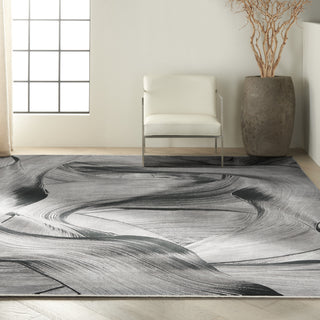 Calvin Klein Ck50 Balian CK53 Grey/Black Area Rug Room Scene Feature