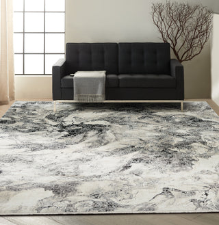 Calvin Klein Ck50 Balian CK56 Silver/Black Area Rug Room Scene Feature