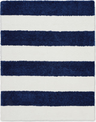 Calvin Klein CK720 Chicago Shag CK722 White/Navy Area Rug