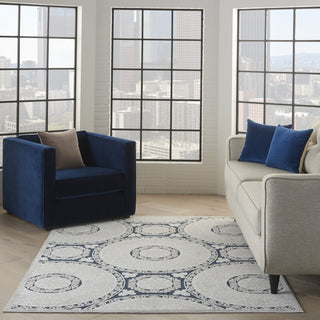 Nourison Calobra CLA03 Blue Area Rug Room Scene Feature