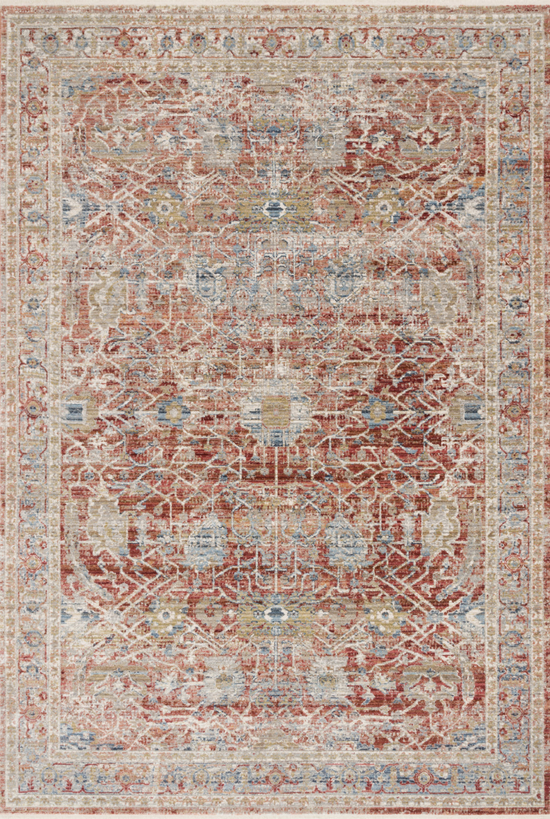 Loloi Claire CLE-01 Red/Ivory Area Rug Main Image