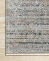 Loloi Claire CLE-03 Ocean/Gold Area Rug Corner On Wood