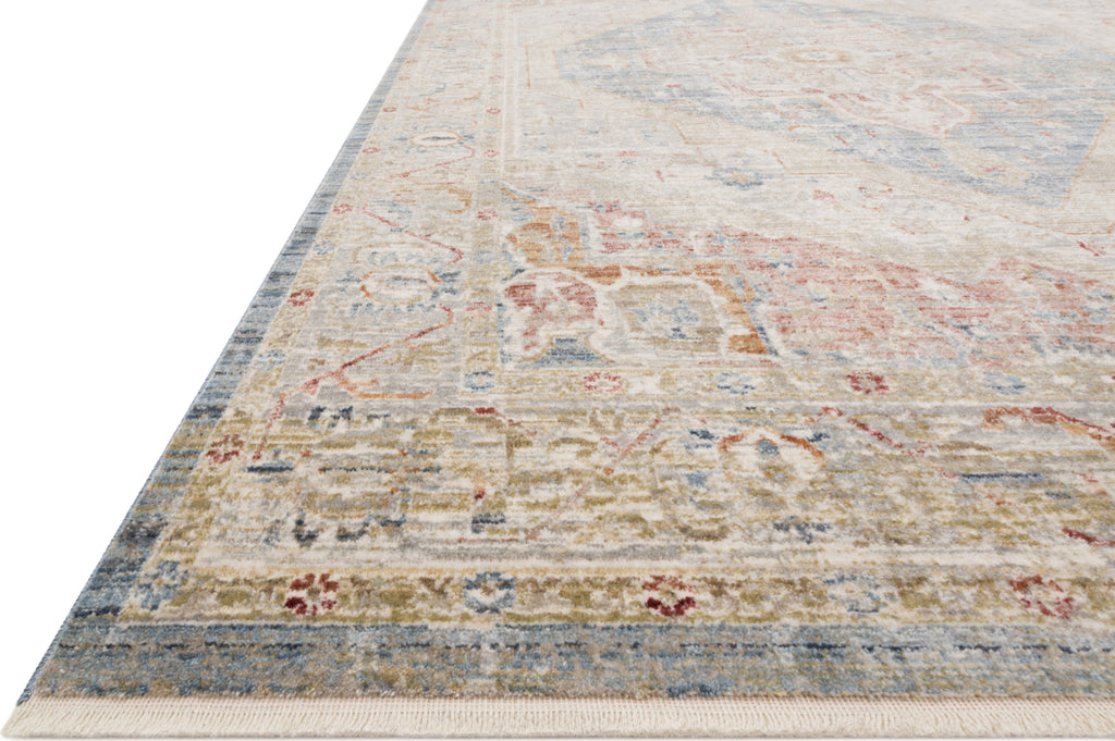 Loloi Claire CLE-04 Blue/Multi Area Rug Round Image Feature