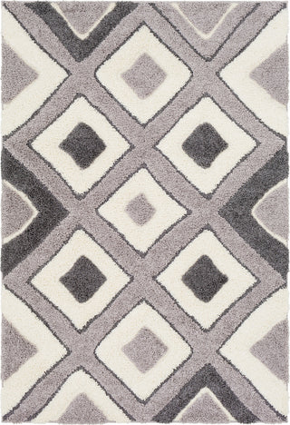 Surya Cut and Loop Shag CLG-2307 Medium Gray Cream Charcoal Area Rug main image