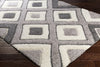 Surya Cut and Loop Shag CLG-2307 Medium Gray Cream Charcoal Area Rug Corner Image