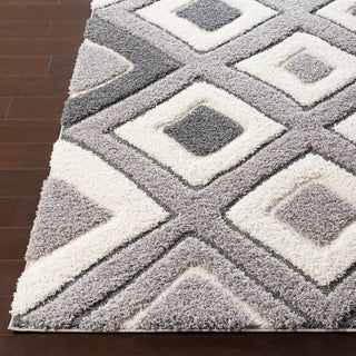 Surya Cut and Loop Shag CLG-2307 Medium Gray Cream Charcoal Area Rug Detail Image