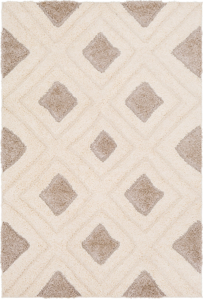 Surya Cut and Loop Shag CLG-2308 Cream Tan Area Rug main image