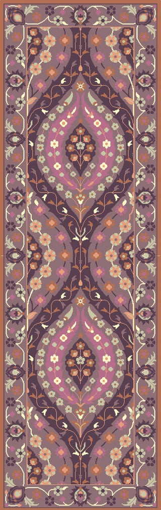 Castello CLL-1023 Purple Area Rug by Surya 2'6'' X 8' Runner