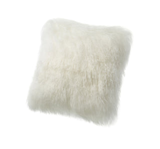 Auskin Luxury Skins Tibetan Sheepskin Cushion Ivory