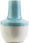 Surya Clayton CLY-670 Teal Ivory Table Vase Small 5.3 X 5.3 X 7.9 inches