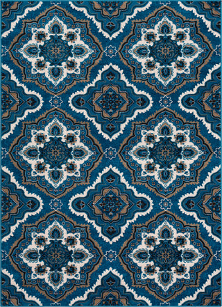 Surya Clairmont CMT-2305 Sky Blue Camel Dark Brown Navy Medium Gray Ivory Area Rug Mirror main image