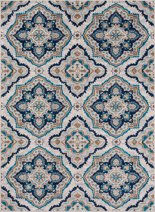 Surya Clairmont CMT-2306 Medium Gray Camel Dark Brown Sky Blue Navy Ivory Area Rug Mirror main image