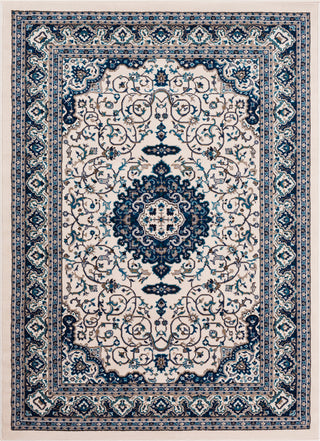 Surya Clairmont CMT-2307 Navy Sky Blue Dark Brown Camel Medium Gray Ivory Area Rug Mirror main image