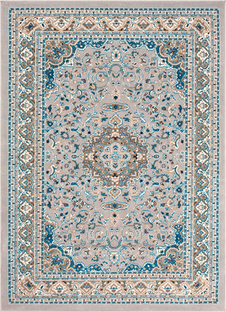 Surya Clairmont CMT-2308 Medium Gray Camel Sky Blue Dark Brown Navy Ivory Area Rug Mirror main image