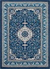 Surya Clairmont CMT-2309 Navy Sky Blue Dark Brown Camel Medium Gray Ivory Area Rug Mirror main image