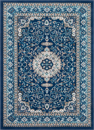 Surya Clairmont CMT-2309 Navy Sky Blue Dark Brown Camel Medium Gray Ivory Area Rug Mirror main image