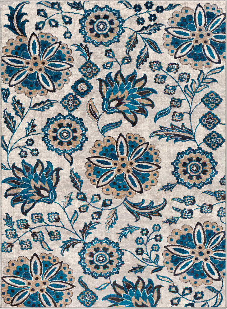 Surya Clairmont CMT-2310 Medium Gray Sky Blue Navy Camel Dark Brown Ivory Area Rug Mirror main image