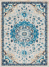 Surya Clairmont CMT-2313 Medium Gray Sky Blue Navy Camel Dark Brown Ivory Area Rug Mirror main image