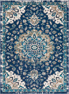 Surya Clairmont CMT-2314 Navy Sky Blue Dark Brown Camel Medium Gray Ivory Area Rug Mirror main image