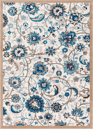 Surya Clairmont CMT-2319 Camel Sky Blue Dark Brown Navy Medium Gray Ivory Area Rug Mirror main image