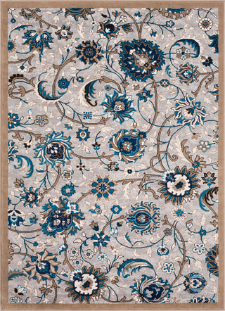 Surya Clairmont CMT-2320 Medium Gray Camel Sky Blue Navy Dark Brown Ivory Area Rug Mirror main image