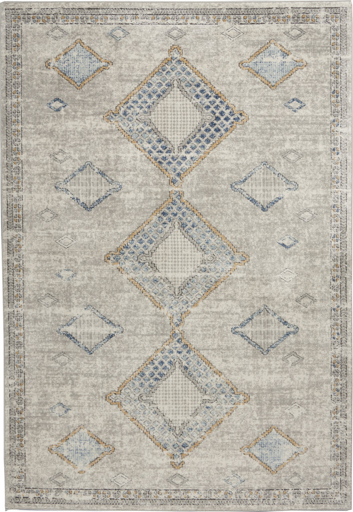 Nourison Concerto CNC14 Ivory/Grey/Blue Area Rug