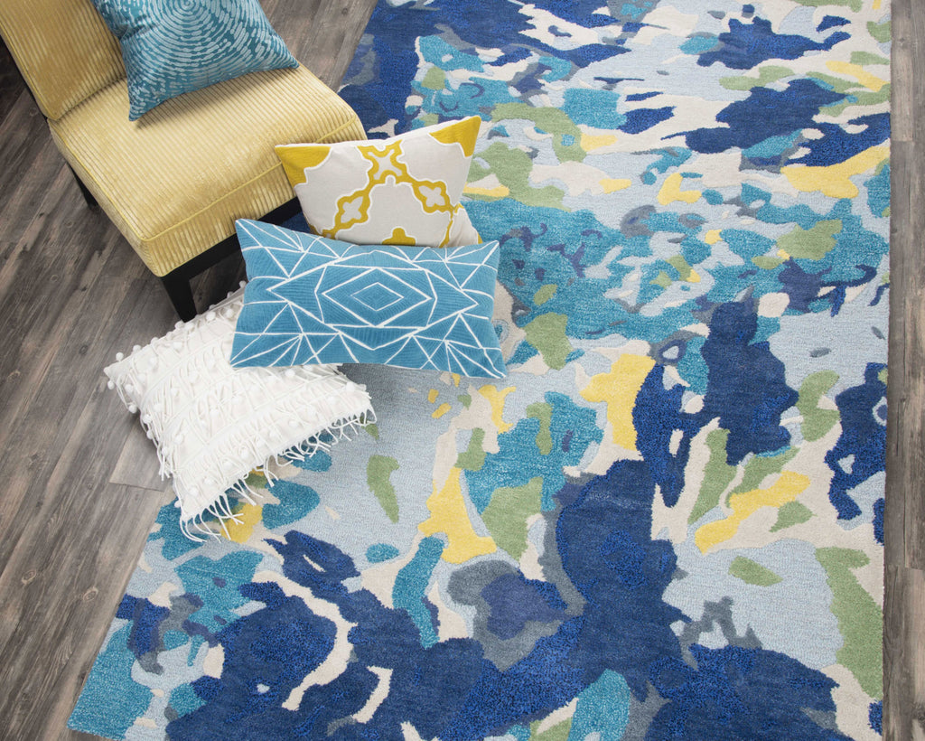 Rizzy CNP105 Blue Area Rug by Connie Post Corner Image Feature