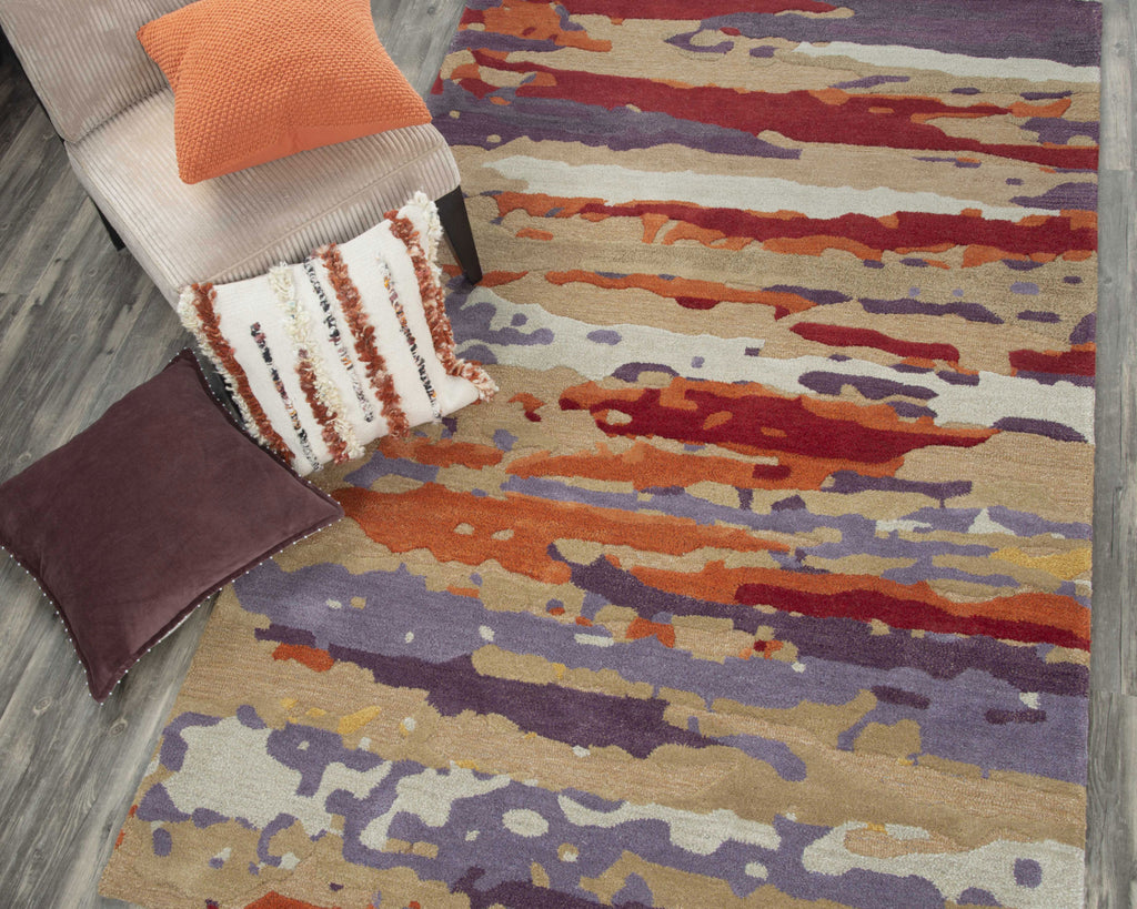 Rizzy CNP110 Orange Area Rug by Connie Post Corner Image Feature