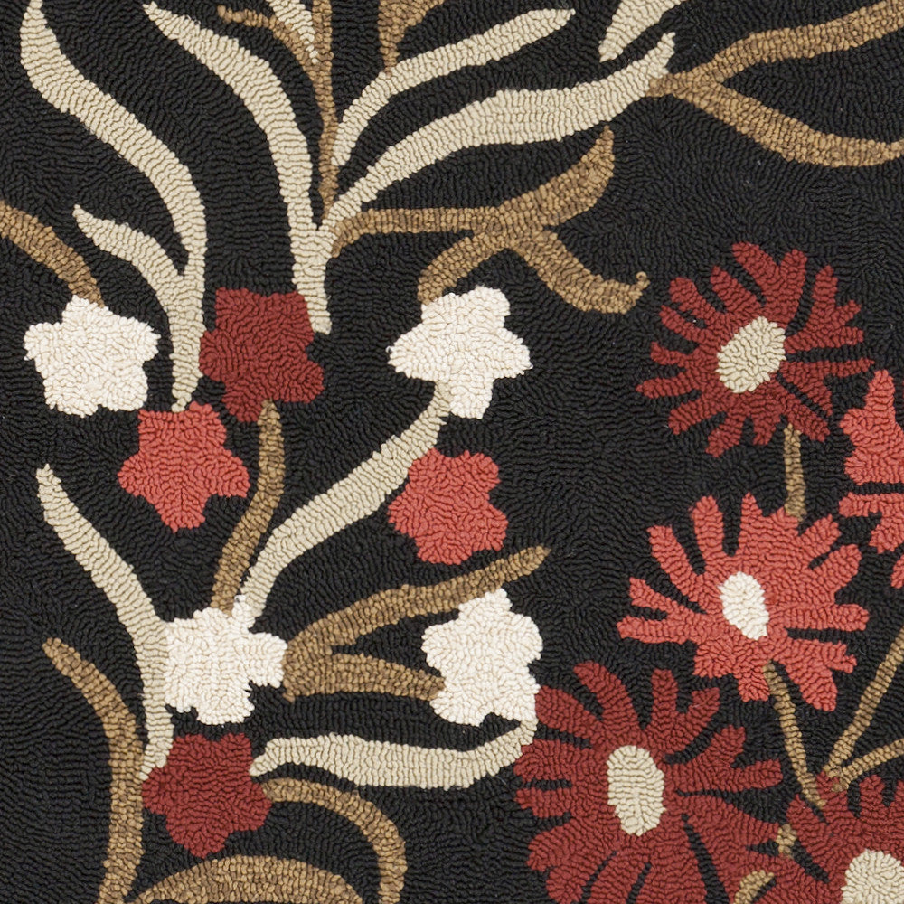 Surya Cannes CNS-5410 Black Hand Hooked Area Rug by Paule Marrot Sample Swatch