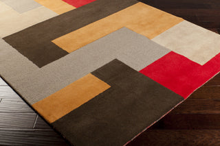 Surya Centennial CNT-1072 Chocolate Hand Tufted Area Rug 5x8 Corner