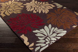 Surya Centennial CNT-1092 Burgundy Hand Tufted Area Rug 5x8 Corner