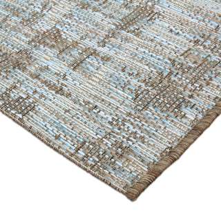 Orian Rugs Coastal Tides Rustic Seashore Light Blue/Brown Area Rug Corner Shot