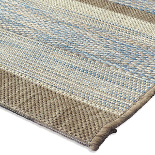 Orian Rugs Coastal Tides Seaside Stripes Blue Area Rug Corner Shot