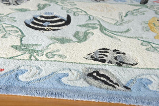 Momeni Coastal CC-01 Blue Area Rug Corner Shot