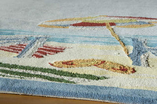 Momeni Coastal CC-03 Light Blue Area Rug Corner Shot