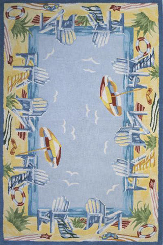 Momeni Coastal CC-03 Light Blue Area Rug 