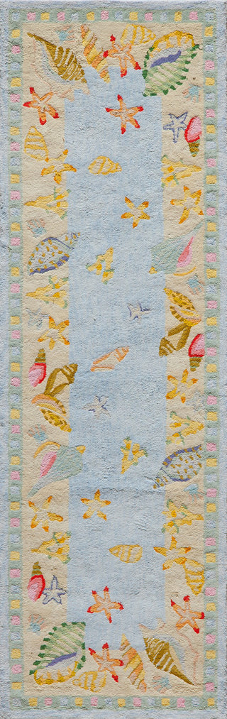 Momeni Coastal CC-04 Light Blue Area Rug Closeup