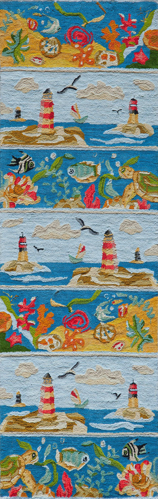 Momeni Coastal CC-07 Blue Area Rug Closeup