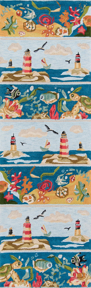 Momeni Coastal CC-07 Blue Area Rug Runner Image