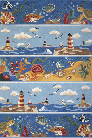 Momeni Coastal CC-07 Blue Area Rug 