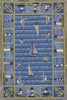KAS Colonial 1335 Blue Light Houses Hand Hooked Area Rug