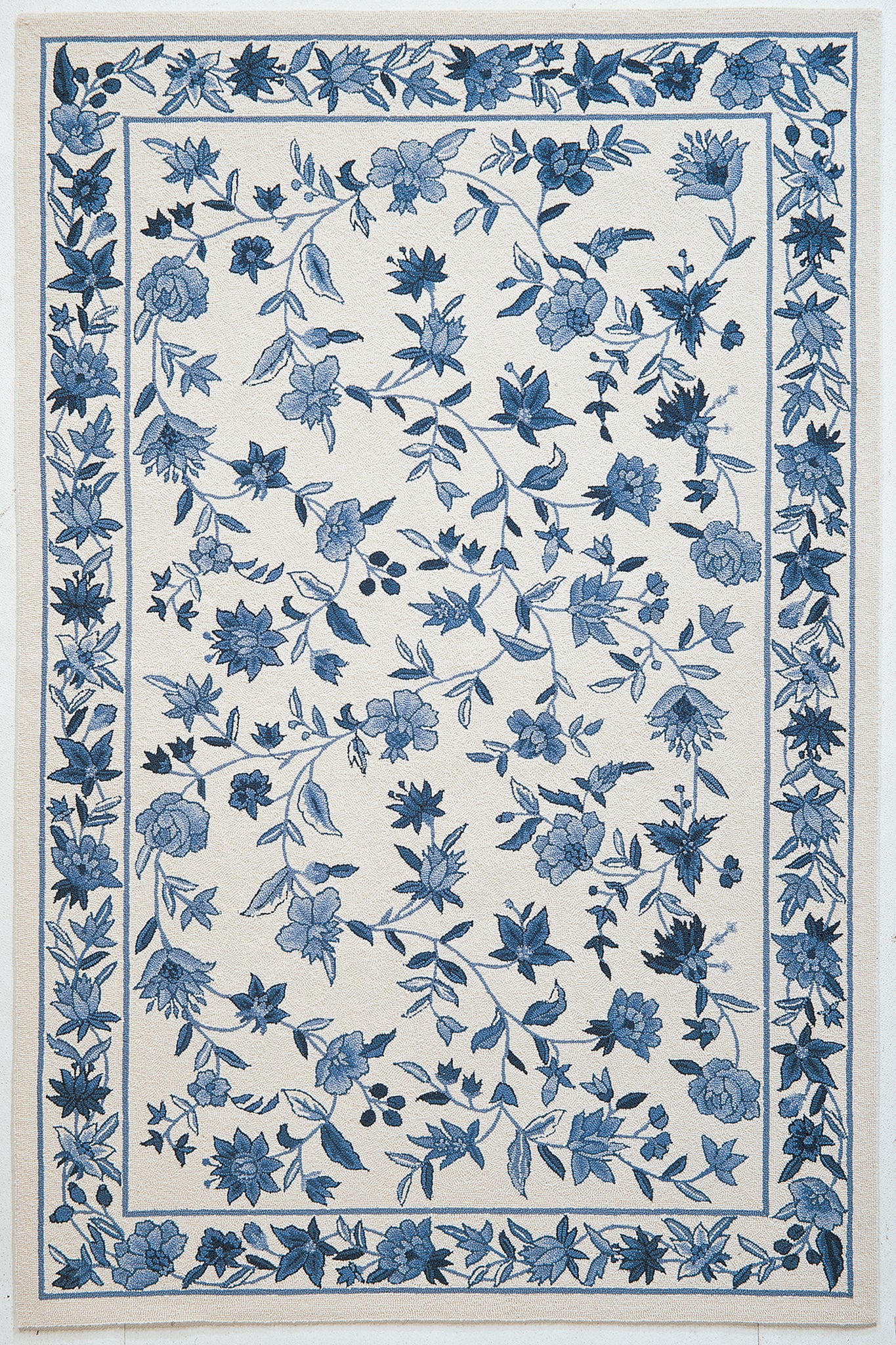 KAS Colonial 1727 Ivory/Blue Floral Area Rug main image
