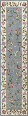 KAS Colonial 1728 Slate Blue/Ivory Floral Area Rug 