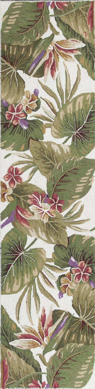 KAS Colonial 1737 Ivory Tropical Paradise Hand Hooked Area Rug 